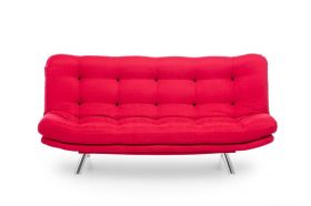 Canapea extensibila Misa Sofabed, Futon, 3 locuri, 198x128 cm, metal, rosu