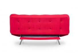 Canapea extensibila Misa Sofabed, Futon, 3 locuri, 198x128 cm, metal, rosu