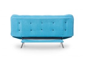 Canapea extensibila Misa Sofabed, Futon, 3 locuri, 198x128 cm, metal, turcoaz