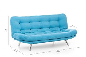 Canapea extensibila Misa Sofabed, Futon, 3 locuri, 198x128 cm, metal, turcoaz