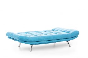 Canapea extensibila Misa Sofabed, Futon, 3 locuri, 198x128 cm, metal, turcoaz