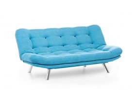 Canapea extensibila Misa Sofabed, Futon, 3 locuri, 198x128 cm, metal, turcoaz