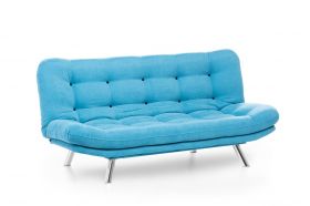 Canapea extensibila Misa Sofabed, Futon, 3 locuri, 198x128 cm, metal, turcoaz