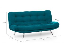 Canapea extensibila Misa Sofabed, Futon, 3 locuri, 198x128 cm, metal, verde petrol