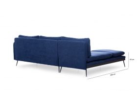 Coltar Reya Corner, Futon, 275x190x90 cm, metal, bleumarin