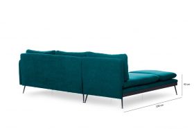 Coltar Reya Corner, Futon, 275x190x90 cm, metal, verde petrol