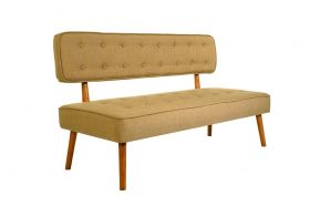 Canapea fixa Westwood Loveseat, Zeon, 2 locuri, 140x64x78 cm, lemn, ciocolatiu