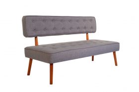 Canapea fixa Westwood Loveseat, Zeon, 2 locuri, 140x64x78 cm, lemn, gri