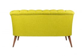 Canapea fixa West Monroe, Zeon, 2 locuri, 140x75x76 cm, lemn, verde fistic