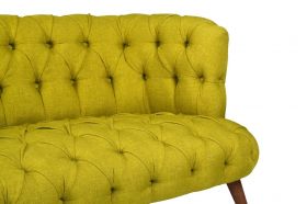 Canapea fixa West Monroe, Zeon, 2 locuri, 140x75x76 cm, lemn, verde fistic