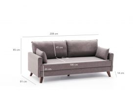 Canapea extensibila Bella, Balcab Home, 3 locuri, 208x81x85 cm, lemn, maro