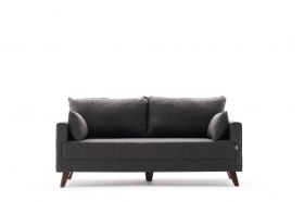 Canapea fixa Bella Sofa, Balcab Home, 2 locuri, 177x81x85 cm, lemn, antracit