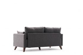 Canapea fixa Bella Sofa, Balcab Home, 2 locuri, 177x81x85 cm, lemn, antracit