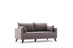 Canapea fixa Bella Sofa, Balcab Home, 2 locuri, 177x81x85 cm, lemn, maro