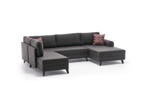 Coltar extensibil Belen, Balcab Home, 300x78x80 cm, lemn, antracit