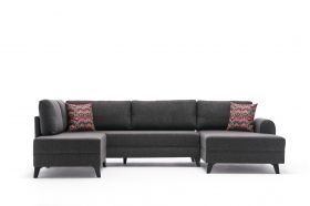 Coltar extensibil Belen, Balcab Home, 300x78x80 cm, lemn, antracit