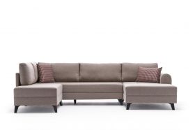 Coltar extensibil Belen, Balcab Home, 300x78x80 cm, lemn, crem