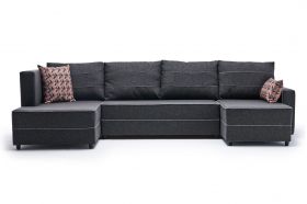 Coltar extensibil Ece Panoramik, Balcab Home, 315x90x88 cm, lemn, antracit