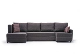 Coltar extensibil Ece Panoramik, Balcab Home, 315x90x88 cm, lemn, maro