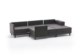 Coltar extensibil Efsun, Balcab Home, 300x78x80 cm, lemn, antracit