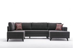 Coltar extensibil Efsun, Balcab Home, 300x78x80 cm, lemn, antracit