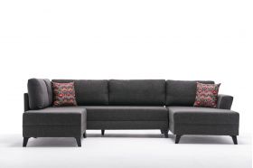 Coltar extensibil Eris, Balcab Home, 300x78x80 cm, lemn, antracit