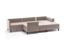 Coltar extensibil Eris, Balcab Home, 300x78x80 cm, lemn, crem