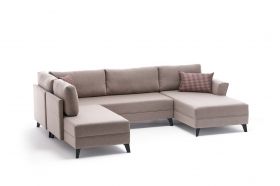 Coltar extensibil Eris, Balcab Home, 300x78x80 cm, lemn, crem