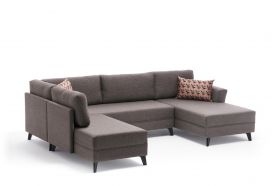 Coltar extensibil Eris, Balcab Home, 300x78x80 cm, lemn, maro