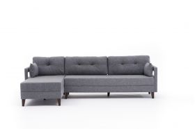 Coltar pe stanga Comfort, Balcab Home, 275x80x80 cm, lemn, gri