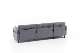 Coltar pe stanga Comfort, Balcab Home, 275x80x80 cm, lemn, gri