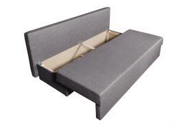 Canapea extensibila Alfi Grey 192x80x77 cm cu lada de depozitare, Magnolia