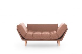 Canapea extensibila Nina Daybed, Futon, 3 locuri, 200x70 cm, metal, maro dechis