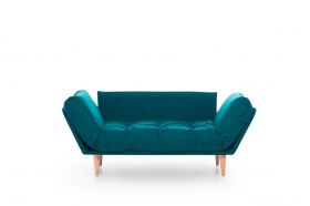 Canapea extensibila Nina Daybed, Futon, 3 locuri, 200x70 cm, metal, verde petrol