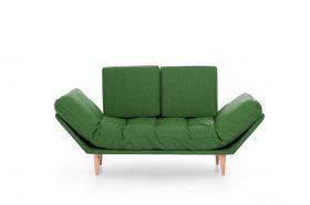 Canapea extensibila Nina Daybed, Futon, 3 locuri, 200x70 cm, metal, verde