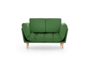 Canapea extensibila Nina Daybed, Futon, 3 locuri, 200x70 cm, metal, verde