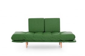 Canapea extensibila Nina Daybed, Futon, 3 locuri, 200x70 cm, metal, verde