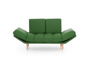 Canapea extensibila Nina Daybed, Futon, 3 locuri, 200x70 cm, metal, verde