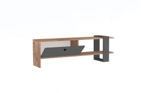 Comoda TV Ova, Puqa Design, 120x25x36.8 cm, antracit/natural