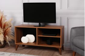 Comoda TV Zisino Walnut, Kalune Design, 100x35x54 cm, maro