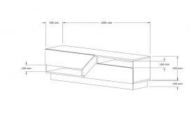 Comoda TV Koza, Puqa Design, 160x40x45 cm, maro/alb