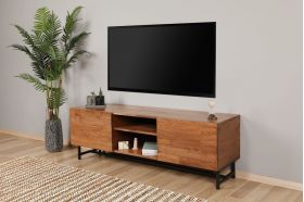 Comoda TV Wood, Puqa Design, 150x41x50 cm, maro