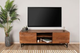 Comoda TV Wood, Puqa Design, 150x41x50 cm, maro