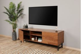 Comoda TV Wood, Puqa Design, 150x41x50 cm, maro