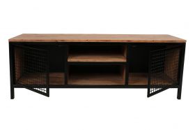 Comoda TV Zeno, Kalune Design, 150x40x47 cm, natural/negru