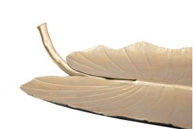 Platou decorativ Leaf, Mauro Ferretti, 35.5x23x2 cm, fier, auriu