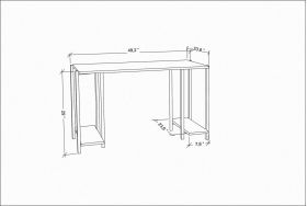 Birou, Retricy, Academy, 125.2x60x73.8 cm, PAL, Alb / Gri închis