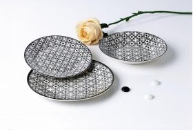 Serviciu de masa Rania, Heinner, 18 piese, ceramica, alb/albastru