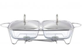 Chafing dish / Vas termorezistent cu incalzitor Helios, Ambition, 5 L, sticla