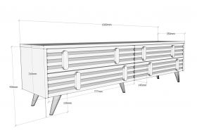 Comoda TV, Avva Home, Eva, 160x43.6x35 cm, Alb